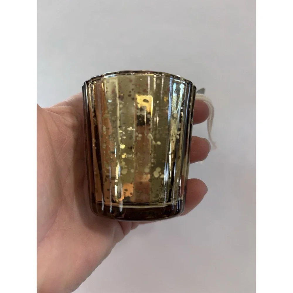 Beautiful Gold Bronze Speckled Votive Cups With Candles NWT‎ 3083